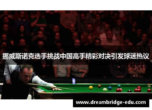 挪威斯诺克选手挑战中国高手精彩对决引发球迷热议